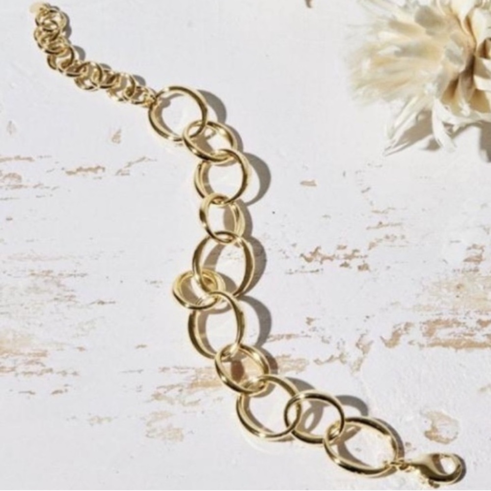 Bayou With Love 14k Gold Plated Oval Link Bracelet